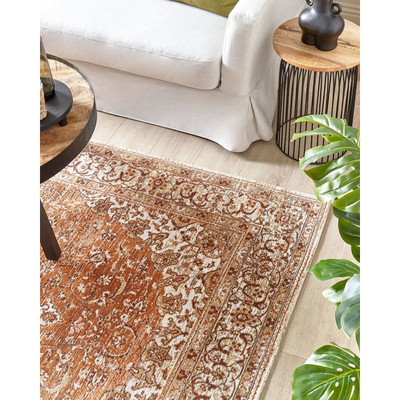 Dywan bawełniany 160 x 230 cm pomarańczowy HAYAT