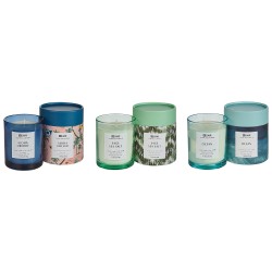 Zestaw 3 świeczek zapachowych COLORFUL BARREL Wosk sojowy Świeże nuty Nuty kwiatowe