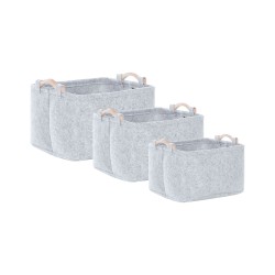 Zestaw 3 koszy BAYSAI Filc Jasnoszary