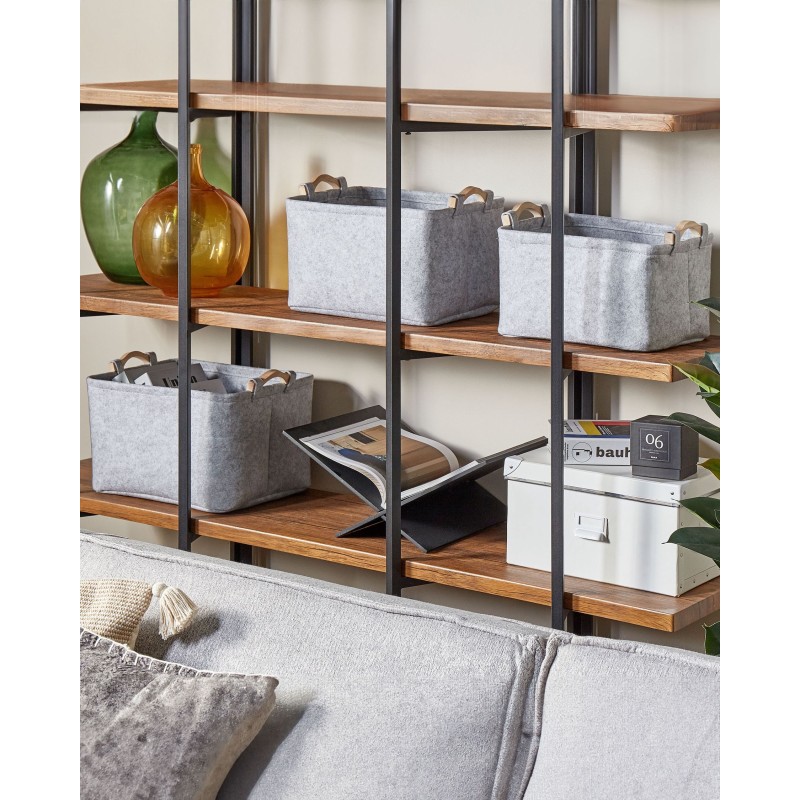 Zestaw 3 koszy BAYSAI Filc Jasnoszary