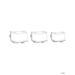 Zestaw 3 koszy BAYSAI Filc Jasnoszary