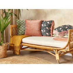 Poduszka dekoracyjna RHODOCOMA Welur 45 x 45 cm Różowy Wzór geometryczny