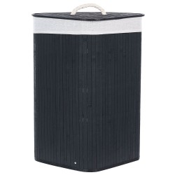 Kosz bambusowy z pokrywą czarny MATARA