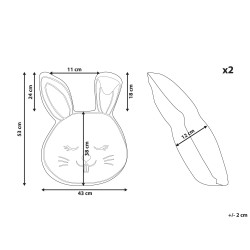 2 bawełniane poduszki dla dzieci królik 53 x 43 cm biało-czarne KANPUR