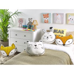 2 bawełniane poduszki dla dzieci królik 53 x 43 cm biało-czarne KANPUR