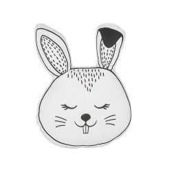 2 bawełniane poduszki dla dzieci królik 53 x 43 cm biało-czarne KANPUR