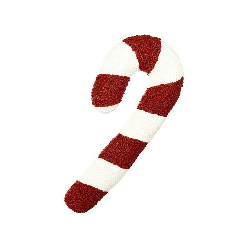Zestaw 2 poduszek dekoracyjnych CANDY CANE Boucle 22 x 55 cm Czerwony Wzór świąteczny
