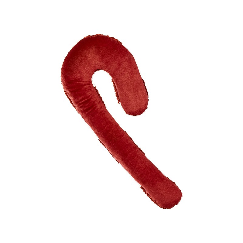 Zestaw 2 poduszek dekoracyjnych CANDY CANE Boucle 22 x 55 cm Czerwony Wzór świąteczny