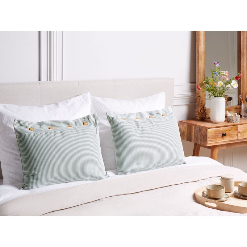 Zestaw 2 poduszek dekoracyjnych SEBRINE 40 x 60 cm Miętowy W paski