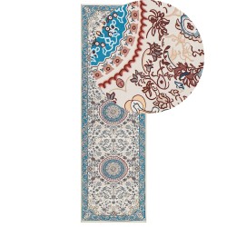 Dywan 60 x 200 cm beżowo-niebieski GORDES