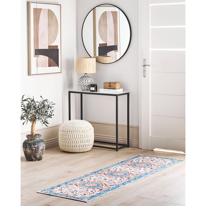 Dywan 60 x 200 cm beżowo-niebieski GORDES