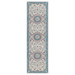 Dywan 60 x 200 cm beżowo-niebieski GORDES