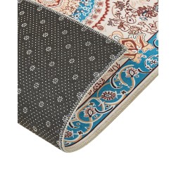 Dywan 60 x 200 cm beżowo-niebieski GORDES