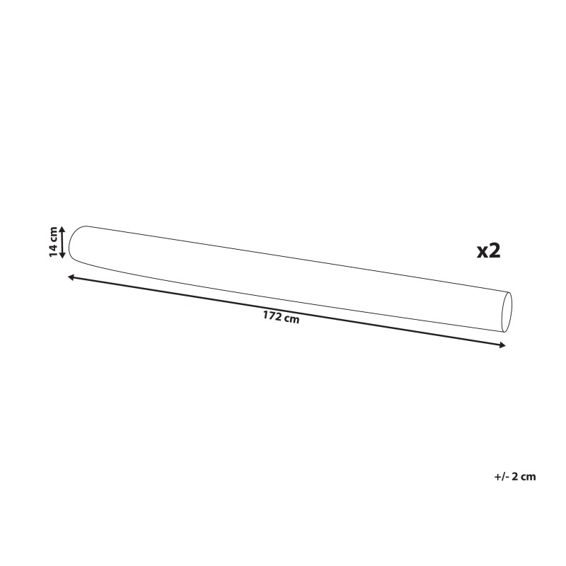 Zestaw 2 poduszek dekoracyjnych GLADIOLUS Boucle 172 x 14 cm Złamana biel Jednolity