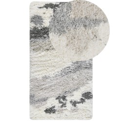 Dywan shaggy 80 x 150 cm biało-szary GORIS