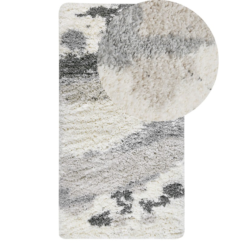 Dywan shaggy 80 x 150 cm biało-szary GORIS