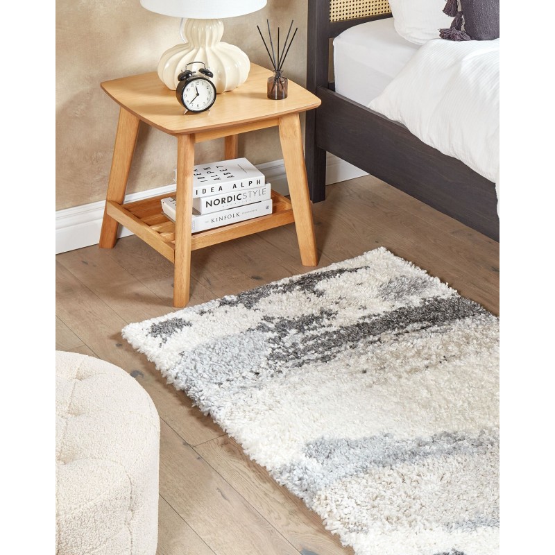 Dywan shaggy 80 x 150 cm biało-szary GORIS