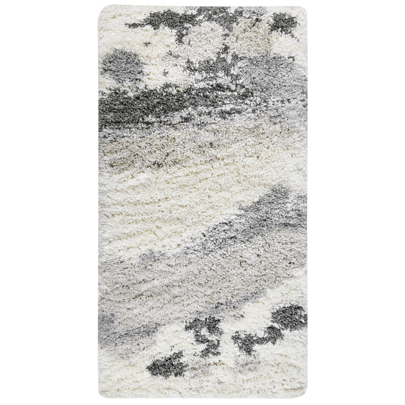 Dywan shaggy 80 x 150 cm biało-szary GORIS