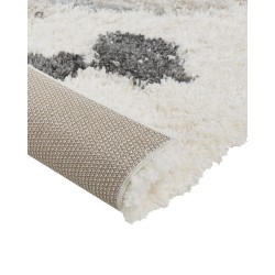 Dywan shaggy 80 x 150 cm biało-szary GORIS