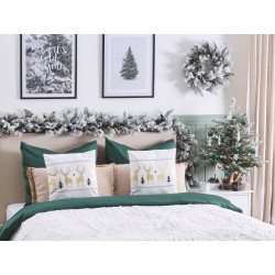 Zestaw 2 poduszek dekoracyjnych DONNER Bawełna 45 x 45 cm Biały Wzór świąteczny