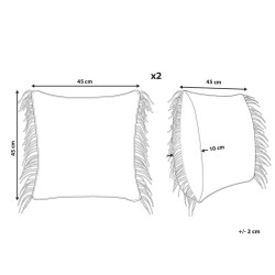 Zestaw 2 poduszek dekoracyjnych BESHAM Bawełna 45 x 45 cm Szary Wzór geometryczny