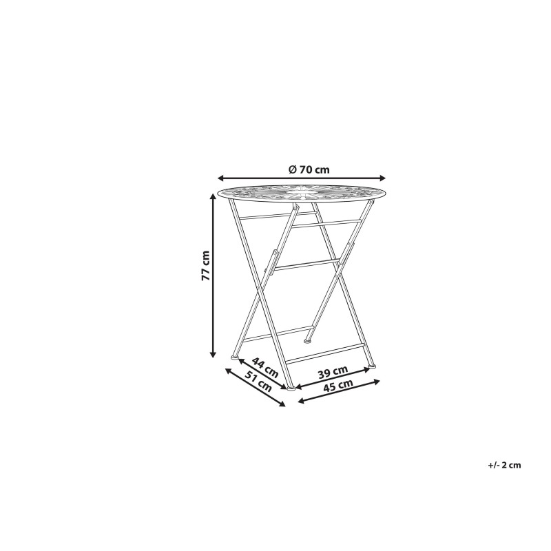 Stolik ogrodowy metalowy ø 70 cm biały SCAFA