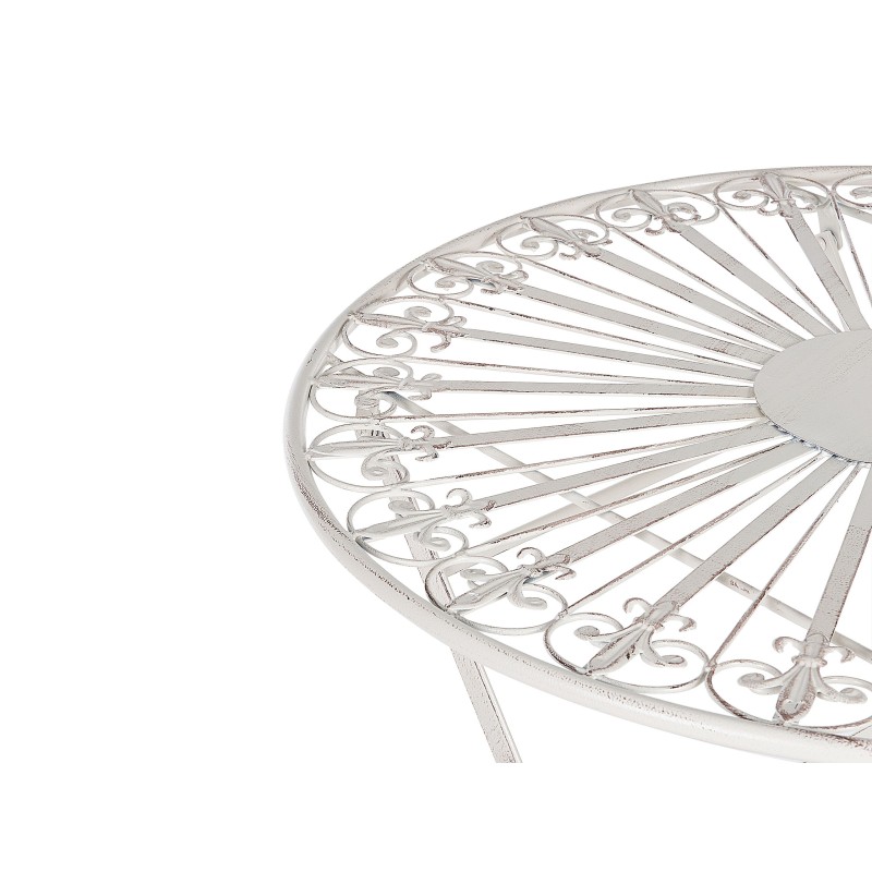 Stolik ogrodowy metalowy ø 70 cm biały SCAFA