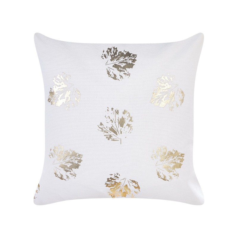 Zestaw 2 poduszek dekoracyjnych GOLDENROD Welur 45 x 45 cm Biały Wzór roślinny