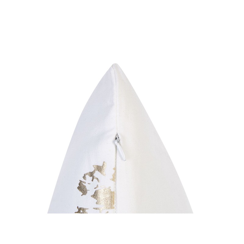 Zestaw 2 poduszek dekoracyjnych GOLDENROD Welur 45 x 45 cm Biały Wzór roślinny