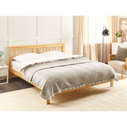 Narzuta na łóżko HATTON Bawełna 200 x 220 cm Beżowoszary