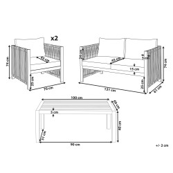 Zestaw ogrodowy ze stolikiem dla 4 osób ANTRIA Drewno akacjowe Czarny