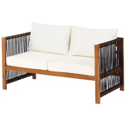 Zestaw ogrodowy ze stolikiem dla 4 osób ANTRIA Drewno akacjowe Czarny