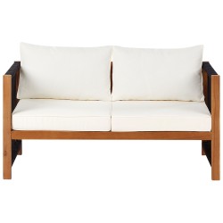 Zestaw ogrodowy ze stolikiem dla 4 osób ANTRIA Drewno akacjowe Czarny