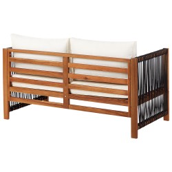 Zestaw ogrodowy ze stolikiem dla 4 osób ANTRIA Drewno akacjowe Czarny