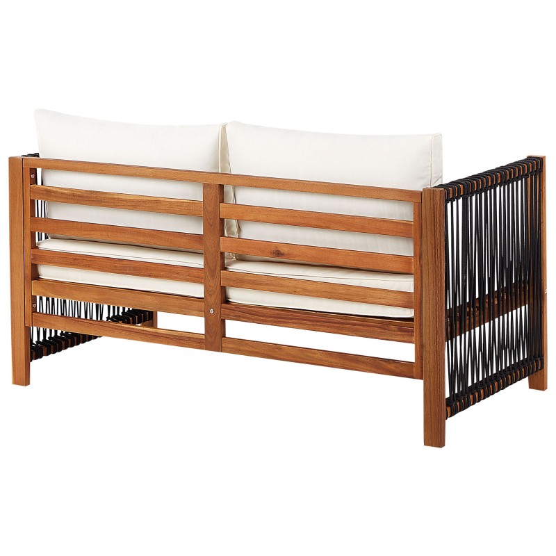 Zestaw ogrodowy ze stolikiem dla 4 osób ANTRIA Drewno akacjowe Czarny