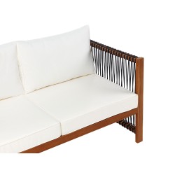 Zestaw ogrodowy ze stolikiem dla 4 osób ANTRIA Drewno akacjowe Czarny