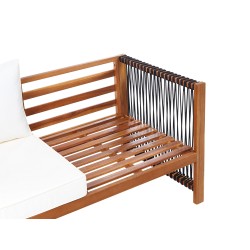 Zestaw ogrodowy ze stolikiem dla 4 osób ANTRIA Drewno akacjowe Czarny