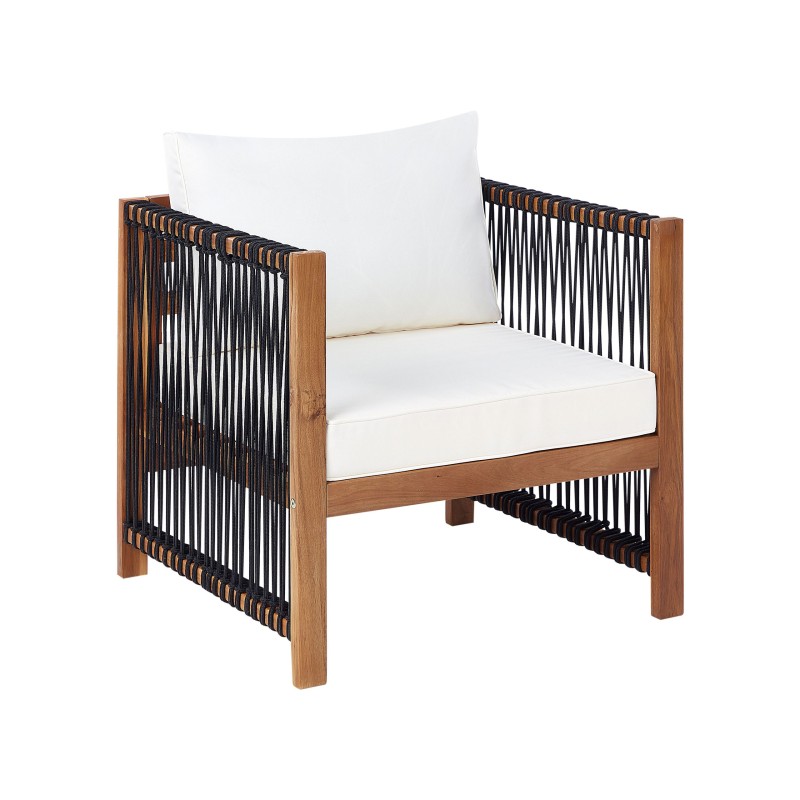 Zestaw ogrodowy ze stolikiem dla 4 osób ANTRIA Drewno akacjowe Czarny