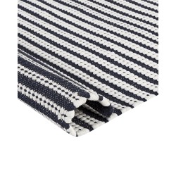 Dywan bawełniany 80 x 150 cm biały z niebieskim SOFULU