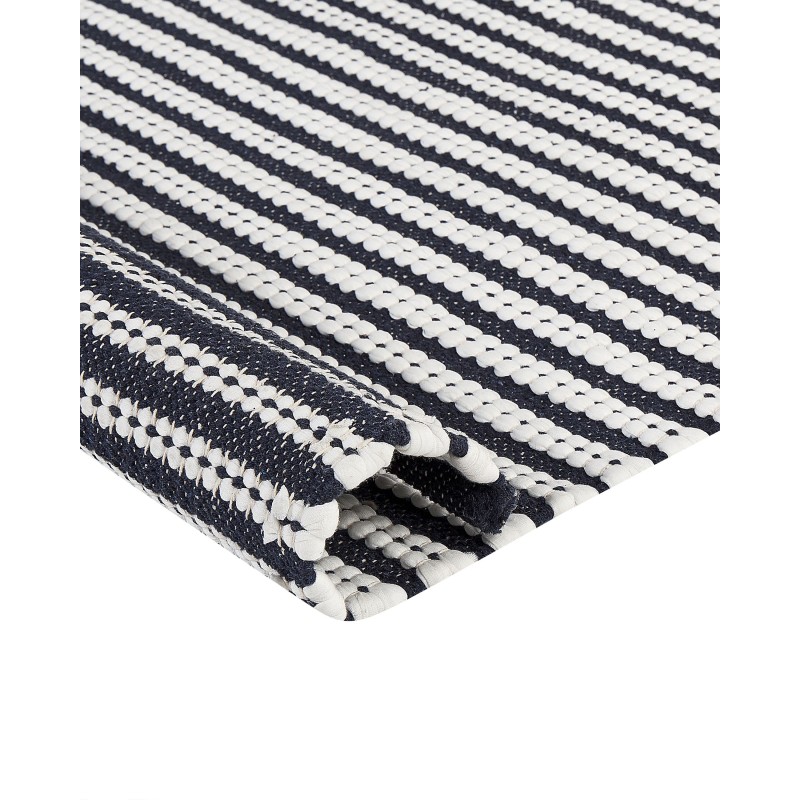 Dywan bawełniany 80 x 150 cm biały z niebieskim SOFULU