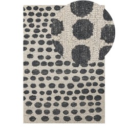 Dywan wełniany 140 x 200 cm beżowo-czarny HAVRAN