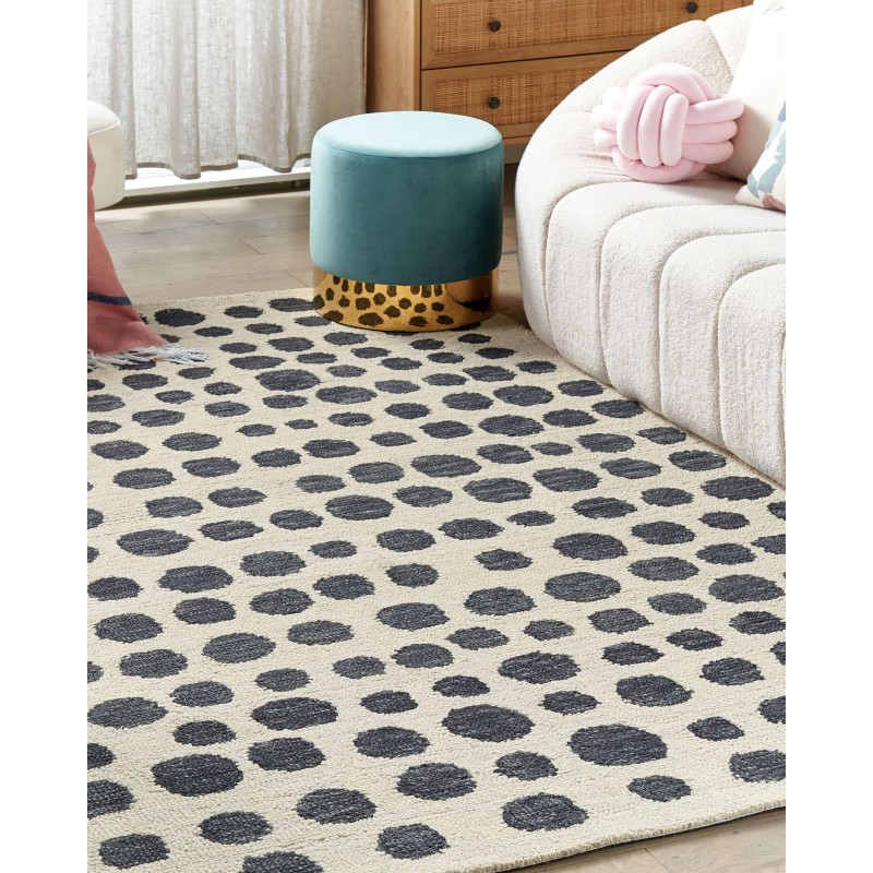 Dywan wełniany 140 x 200 cm beżowo-czarny HAVRAN