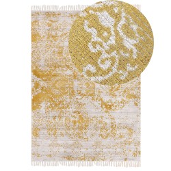 Dywan z wiskozy 140 x 200 cm żółto-beżowy BOYALI
