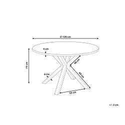 Stół ogrodowy MALETTO 120 cm 120 cm Szkło Beżowoszary