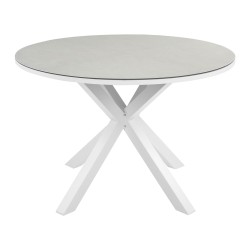 Stół ogrodowy MALETTO 120 cm 120 cm Szkło Beżowoszary