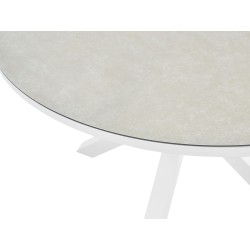 Stół ogrodowy MALETTO 120 cm 120 cm Szkło Beżowoszary