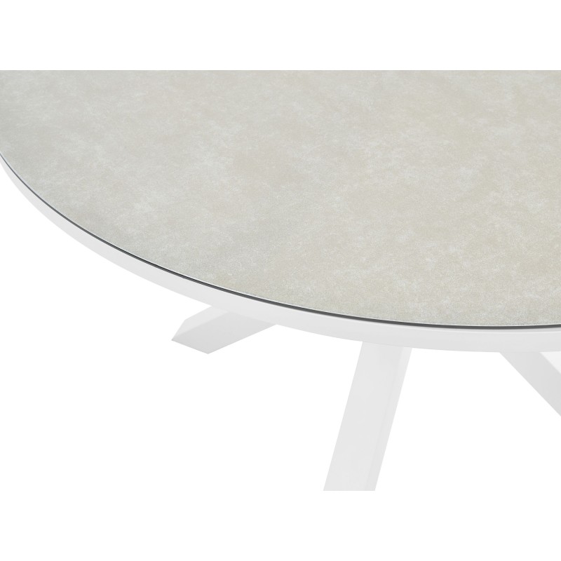 Stół ogrodowy MALETTO 120 cm 120 cm Szkło Beżowoszary