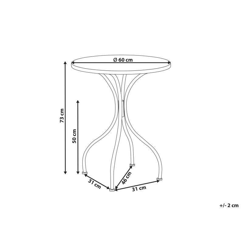 Stolik bistro CARIATI 60 cm 60 cm Czarny