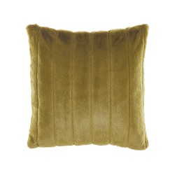 Zestaw 2 poduszek dekoracyjnych PUMILA Sztuczne futro 45 x 45 cm Oliwkowy W paski