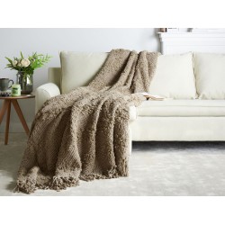 Koc VELLA Bawełna 200 x 220 cm Beżowoszary